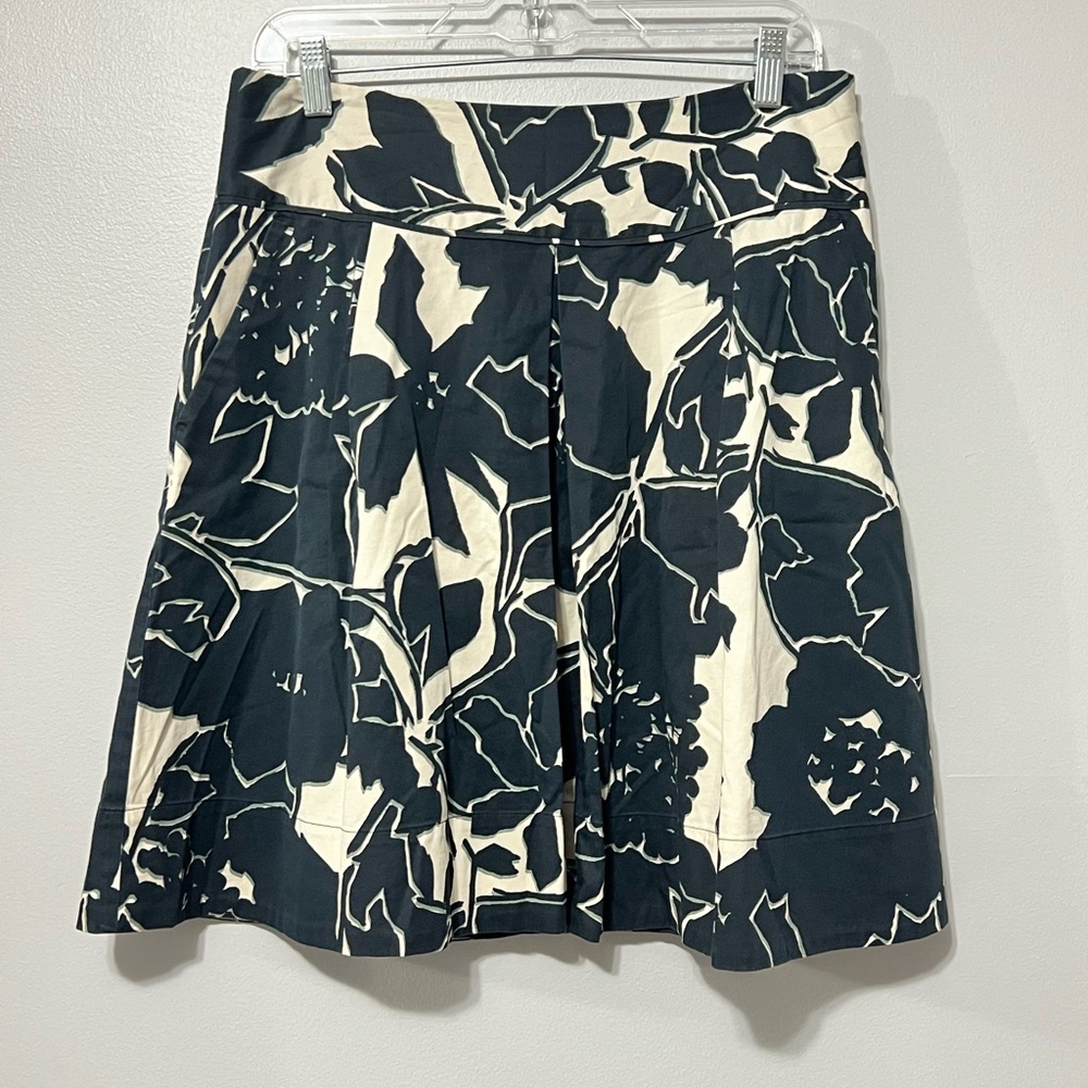 The Limited Navy/Aqua Floral Skirt